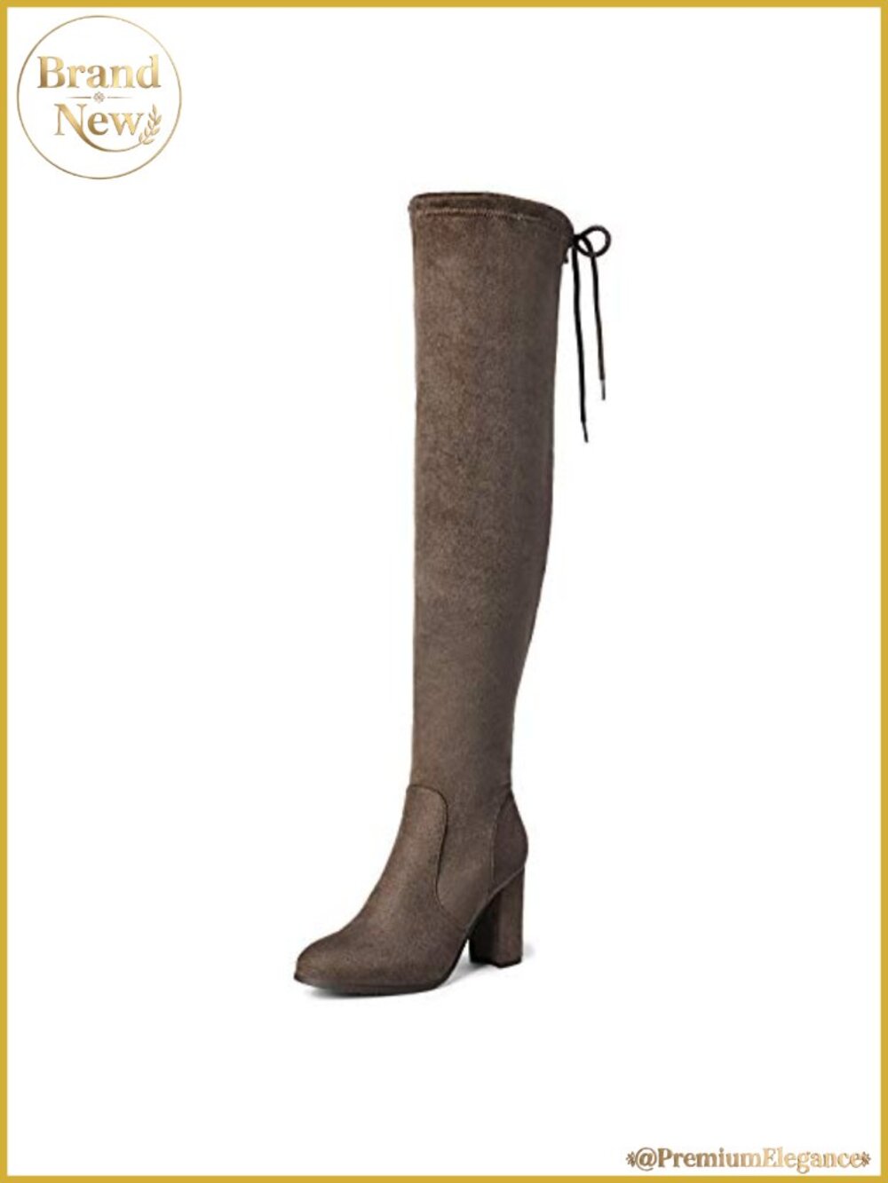 Women's Thigh High Over The Knee Stretch Faux Suede Boots 3.5" Block Heel